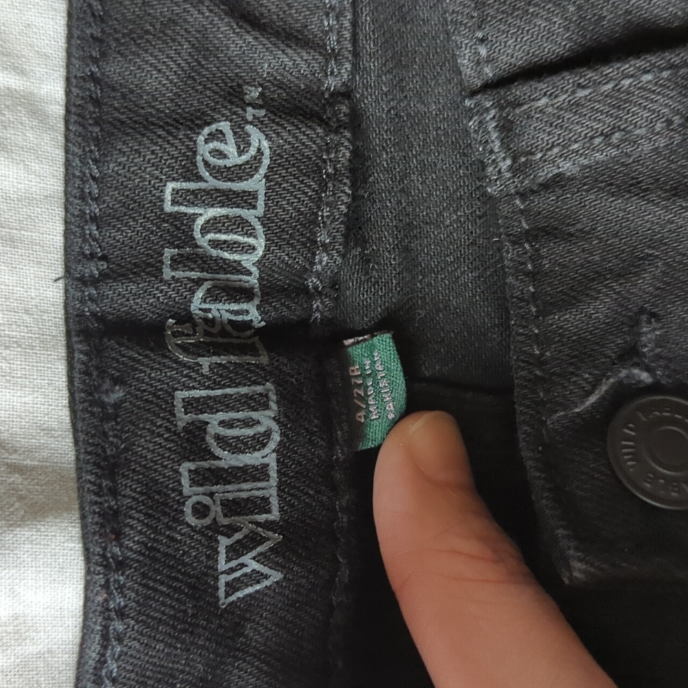 Black Wild Falole Denim Girls Shorts - Picture 3 of 3